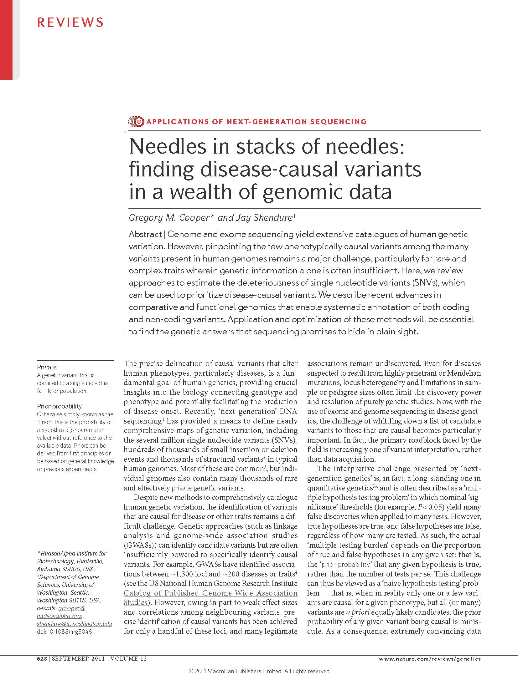 Needles in stacks of needles: finding disease-causal variants in a wealth of genomic data