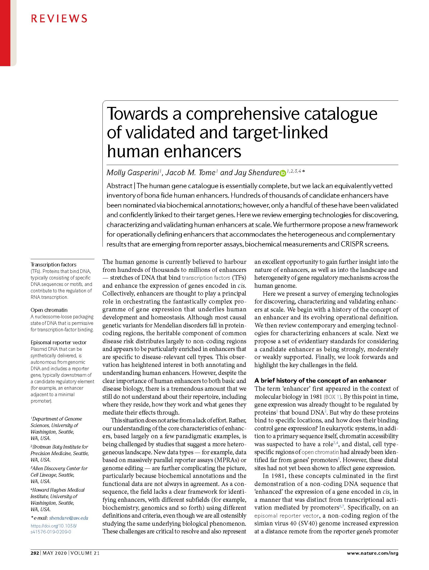 Towards a comprehensive catalogue of validated and target-linked human enhancers