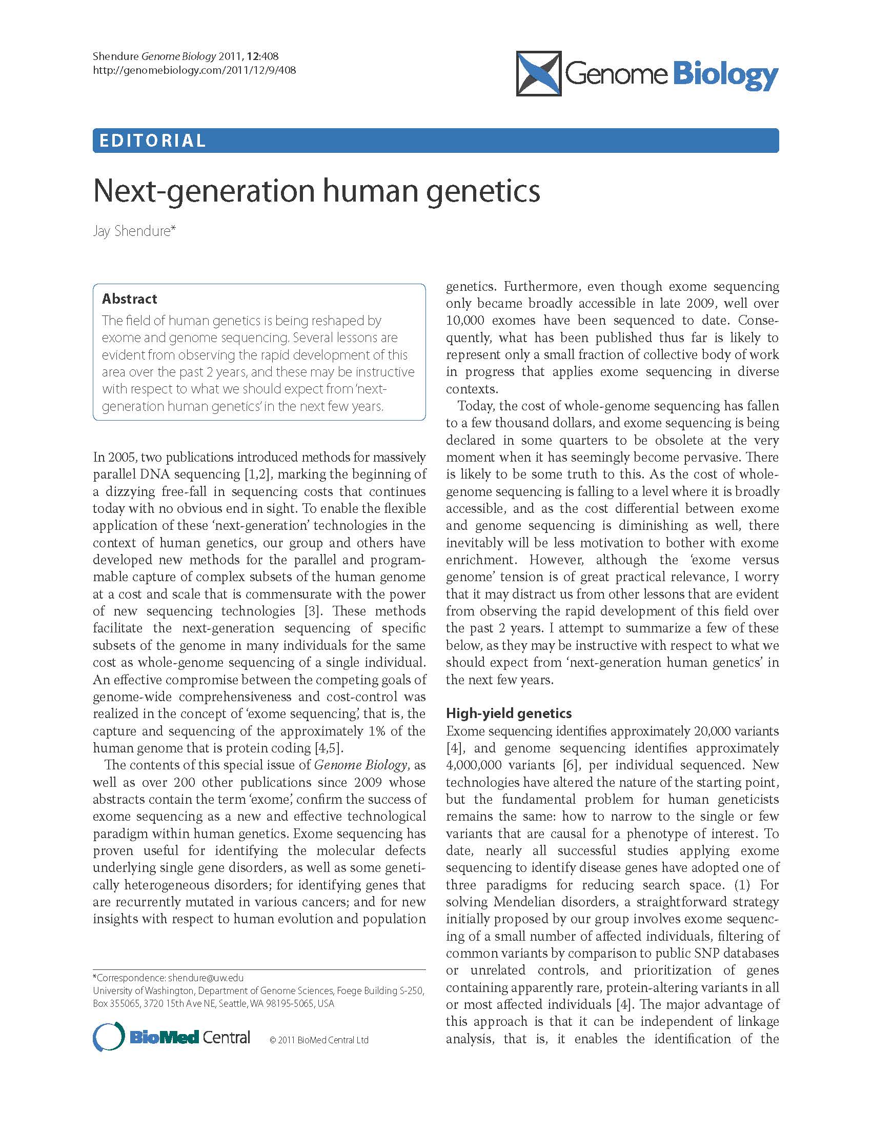 Next-generation human genetics