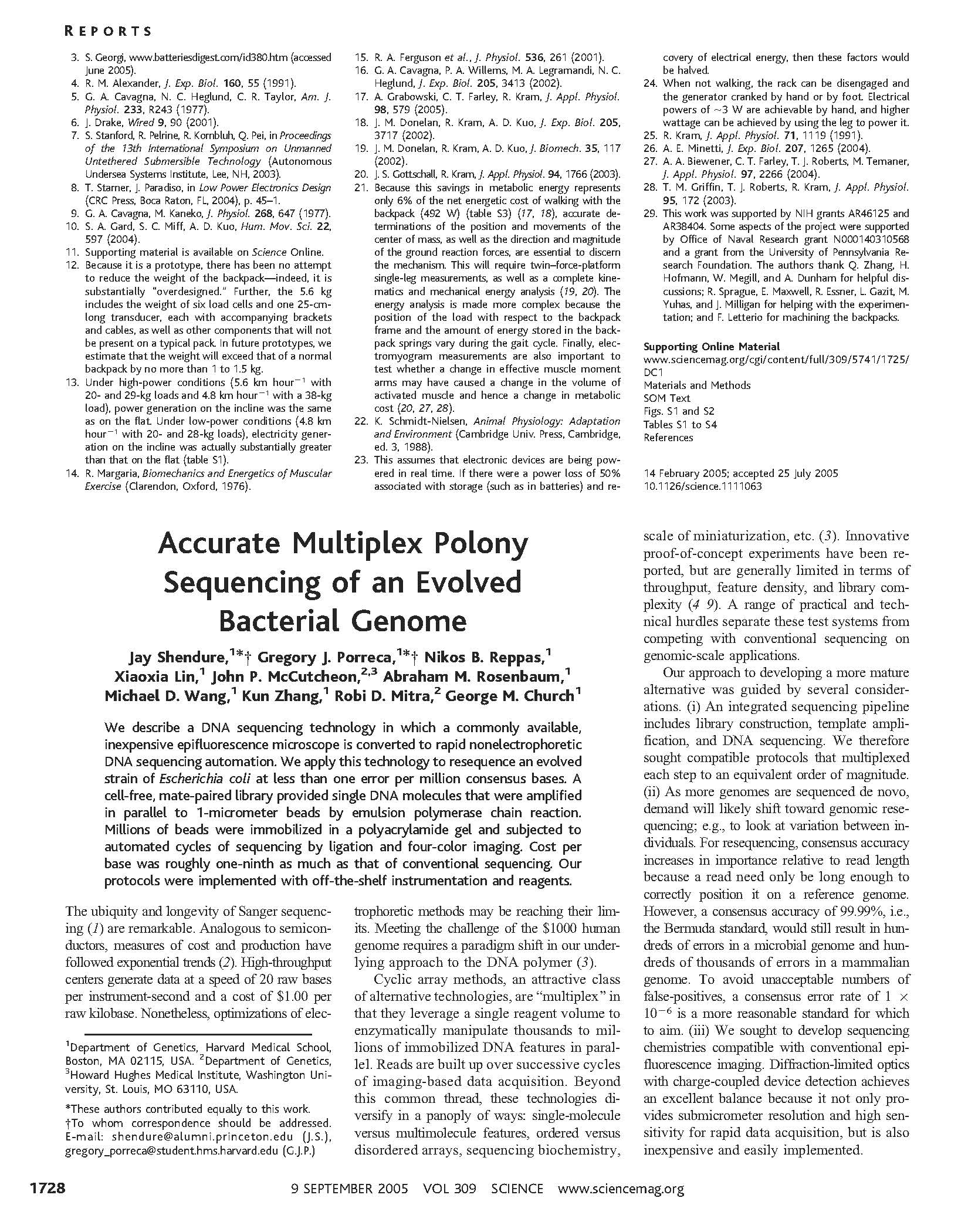 Accurate Multiplex Polony Sequencing of an Evolved Bacterial Genome